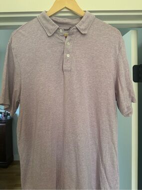Faherty Men's Polo in Soft Lavender Heather